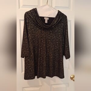 Catherines Black and Gold Cowl Neck Sweater